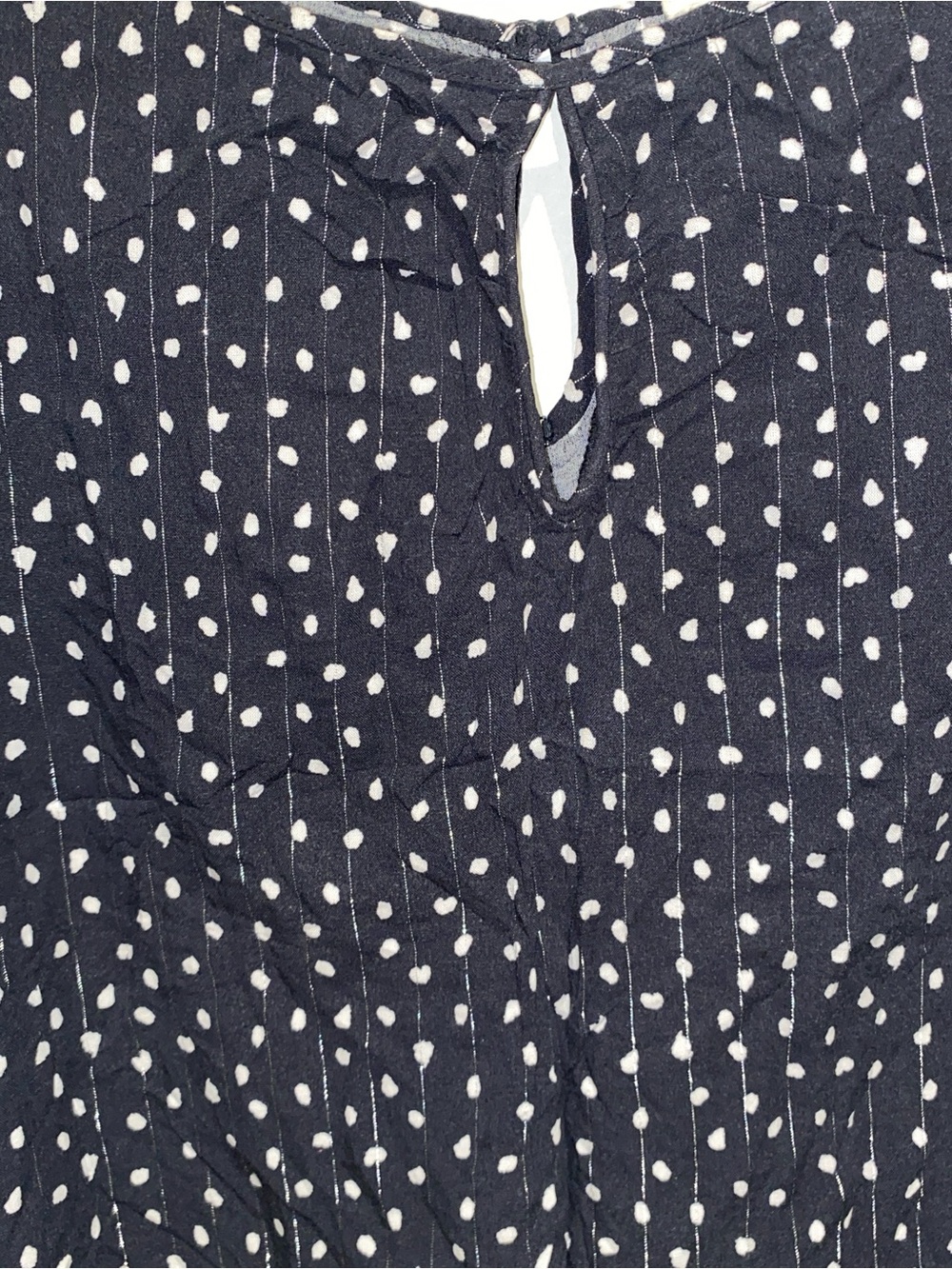 Women’s Navy Dot Pintuck Blouse - Picture 2 of 5